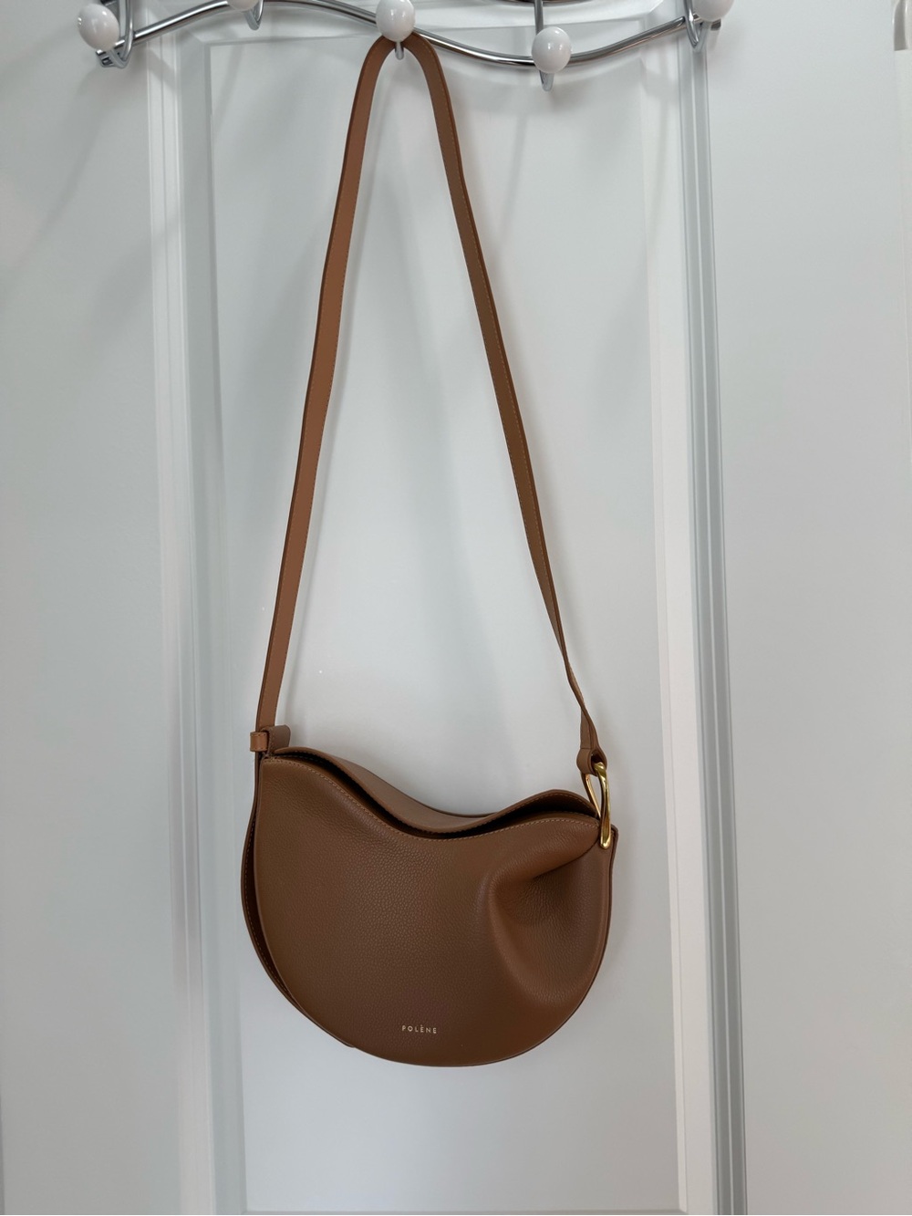 Polene Tonca Adjustable Shoulder Bag in Camel/Tan